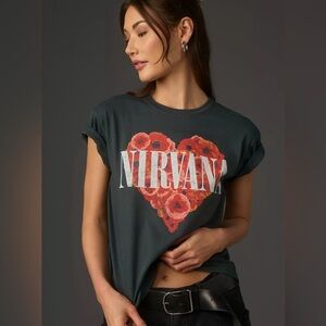 NWT Letluv Nirvana Poppies Graphic Tee